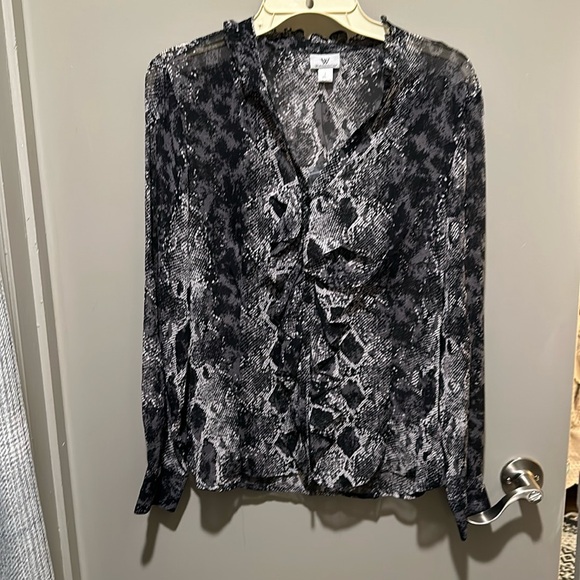 Worthington Sheer Blouse Sz Lg - Picture 1 of 6
